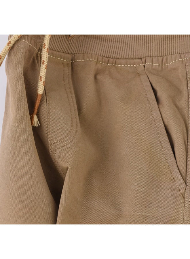 JAM Boys Brown Cotton Jogger Pants with Cargo Pockets - Image 2
